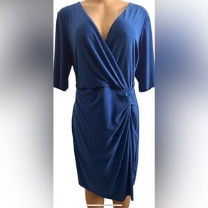 Ralph Lauren Colbart blue faux wrap dress